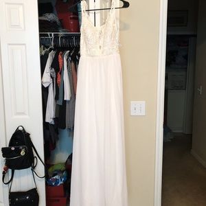 Formal White Lace Long Dress
